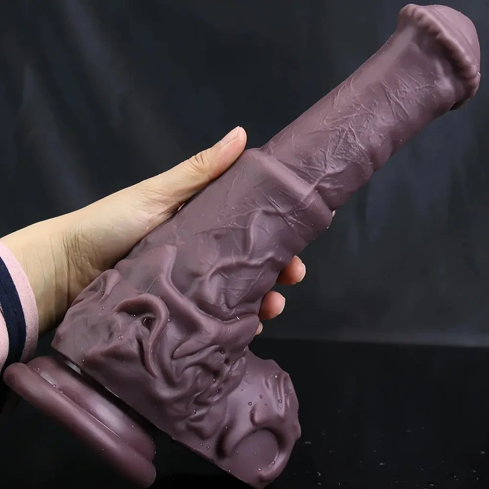 9.05in 10.62in Extra Large Horse Dildo with Pink Corundum & Purple Intestine