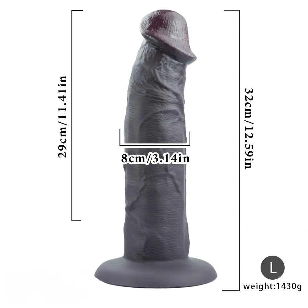 9.05in 11.02in 12.59in Egg-free Silicone Big Dildo For G Spot And Anal Game