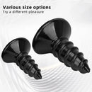 9.05in 11.22in Black Oversized Screw Giant PVC Penis Anal Plug Wide Dildo