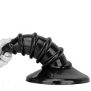 9.05in 11.22in Black Oversized Screw Giant PVC Penis Anal Plug Wide Dildo
