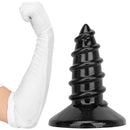 9.05in 11.22in Black Oversized Screw Giant PVC Penis Anal Plug Wide Dildo