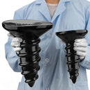 9.05in 11.22in Black Oversized Screw Giant PVC Penis Anal Plug Wide Dildo