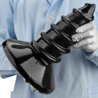 9.05in 11.22in Black Oversized Screw Giant PVC Penis Anal Plug Wide Dildo