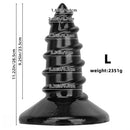9.05in 11.22in Black Oversized Screw Giant PVC Penis Anal Plug Wide Dildo
