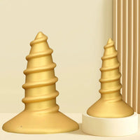 9.05in 11.22in Gold Silicone Screw Giant Penis Anal Plug Thick Fisting Dildo