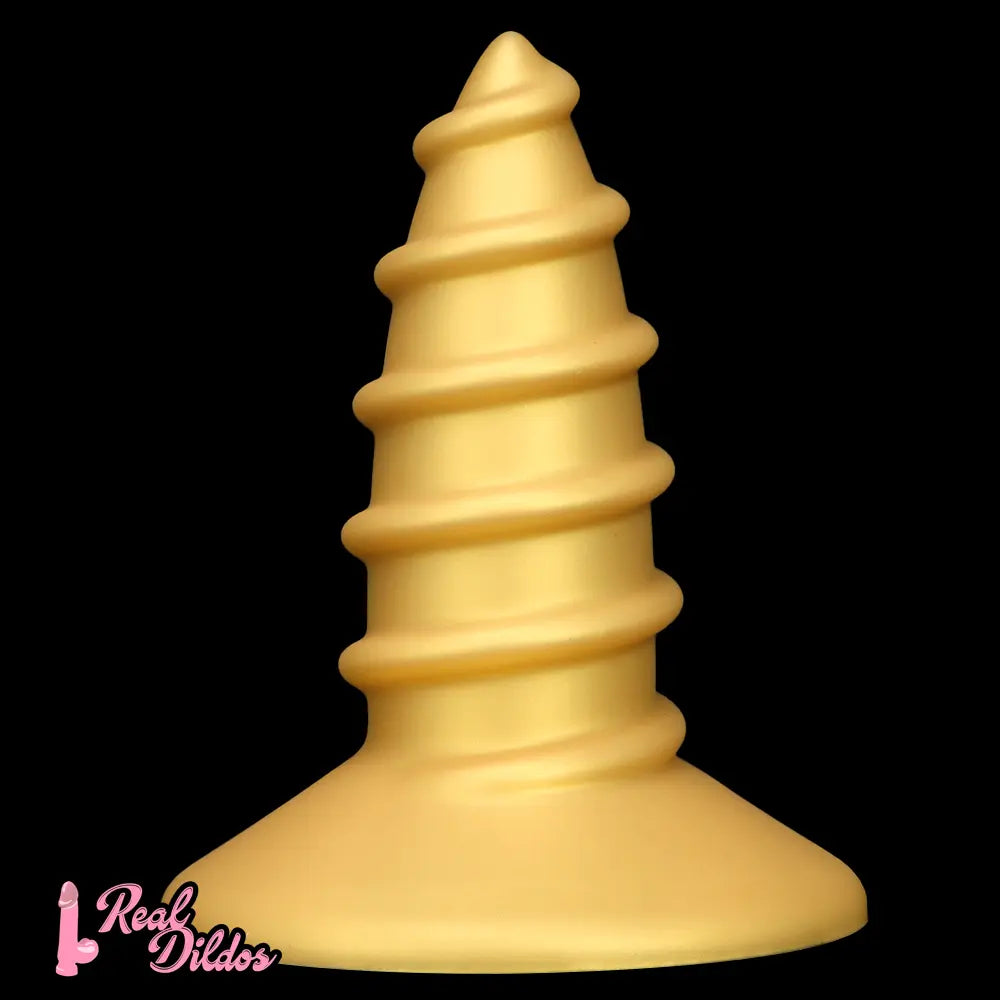 9.05in 11.22in Gold Silicone Screw Giant Penis Anal Plug Thick Fisting Dildo