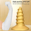 9.05in 11.22in Gold Silicone Screw Giant Penis Anal Plug Thick Fisting Dildo