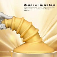 9.05in 11.22in Gold Silicone Screw Giant Penis Anal Plug Thick Fisting Dildo