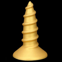 9.05in 11.22in Gold Silicone Screw Giant Penis Anal Plug Thick Fisting Dildo