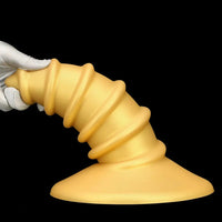 9.05in 11.22in Gold Silicone Screw Giant Penis Anal Plug Thick Fisting Dildo