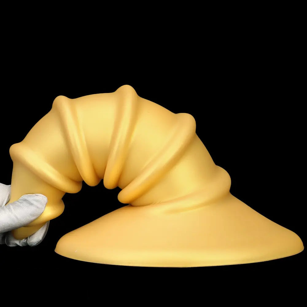 9.05in 11.22in Gold Silicone Screw Giant Penis Anal Plug Thick Fisting Dildo