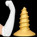 9.05in 11.22in Gold Silicone Screw Giant Penis Anal Plug Thick Fisting Dildo