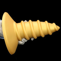 9.05in 11.22in Gold Silicone Screw Giant Penis Anal Plug Thick Fisting Dildo