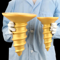 9.05in 11.22in Gold Silicone Screw Giant Penis Anal Plug Thick Fisting Dildo