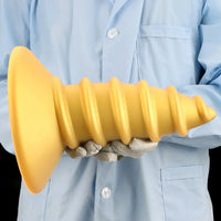 9.05in 11.22in Gold Silicone Screw Giant Penis Anal Plug Thick Fisting Dildo