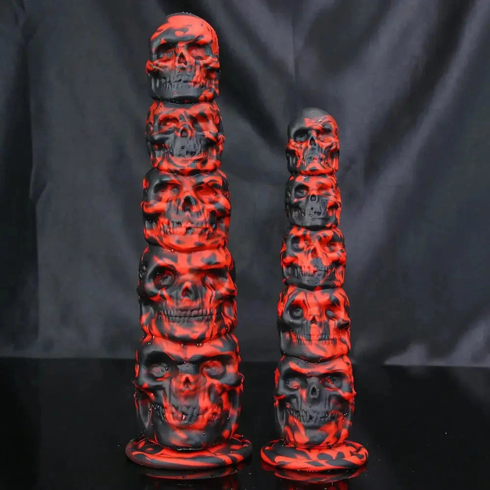 9.05in 11.41in Silicone Soft Monster Skull Big Thick Creature Dildo For Clit