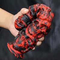9.05in 11.41in Silicone Soft Monster Skull Big Thick Creature Dildo For Clit