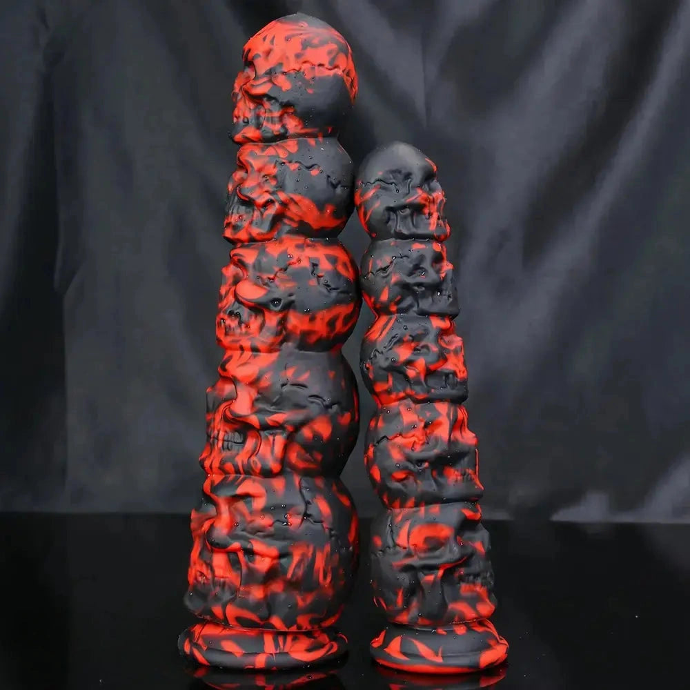 9.05in 11.41in Silicone Soft Monster Skull Big Thick Creature Dildo For Clit