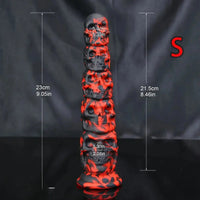 9.05in 11.41in Silicone Soft Monster Skull Big Thick Creature Dildo For Clit