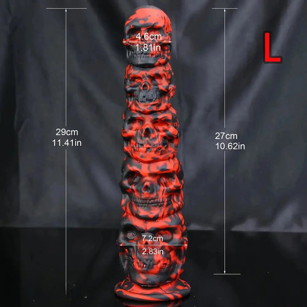 9.05in 11.41in Silicone Soft Monster Skull Big Thick Creature Dildo For Clit