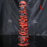 9.05in 11.41in Silicone Soft Monster Skull Big Thick Creature Dildo For Clit