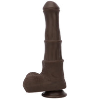 9.05in 4in1 Heating Thrusting Vibrating Rotation Remote Horse Ebony Dildo
