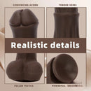 9.05in 4in1 Heating Thrusting Vibrating Rotation Remote Horse Ebony Dildo