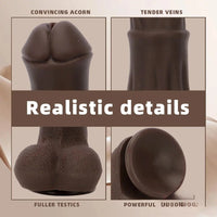 9.05in 4in1 Heating Thrusting Vibrating Rotation Remote Horse Ebony Dildo