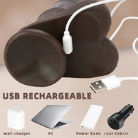 9.05in 4in1 Heating Thrusting Vibrating Rotation Remote Horse Ebony Dildo
