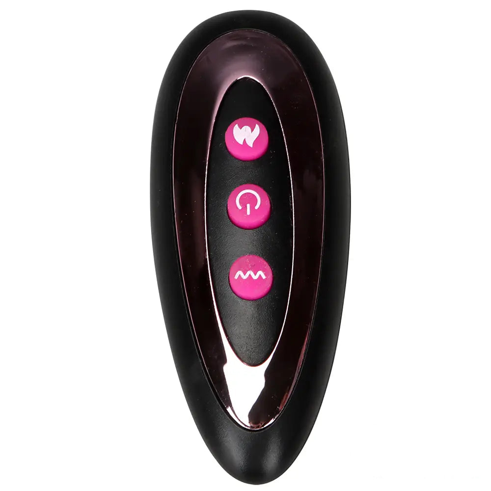 9.05in 4in1 Heating Thrusting Vibrating Rotation Remote Horse Ebony Dildo