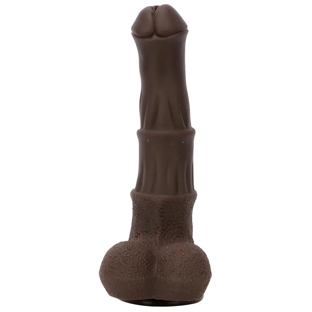9.05in 4in1 Heating Thrusting Vibrating Rotation Remote Horse Ebony Dildo