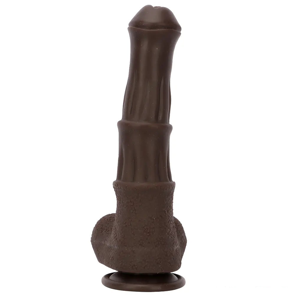 9.05in 4in1 Heating Thrusting Vibrating Rotation Remote Horse Ebony Dildo