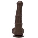 9.05in 4in1 Heating Thrusting Vibrating Rotation Remote Horse Ebony Dildo