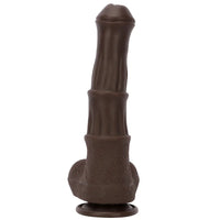 9.05in 4in1 Heating Thrusting Vibrating Rotation Remote Horse Ebony Dildo