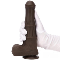 9.05in 4in1 Heating Thrusting Vibrating Rotation Remote Horse Ebony Dildo
