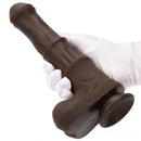 9.05in 4in1 Heating Thrusting Vibrating Rotation Remote Horse Ebony Dildo