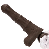 9.05in 4in1 Heating Thrusting Vibrating Rotation Remote Horse Ebony Dildo