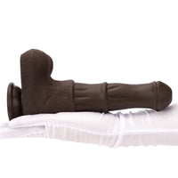 9.05in 4in1 Heating Thrusting Vibrating Rotation Remote Horse Ebony Dildo