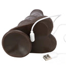 9.05in 4in1 Heating Thrusting Vibrating Rotation Remote Horse Ebony Dildo