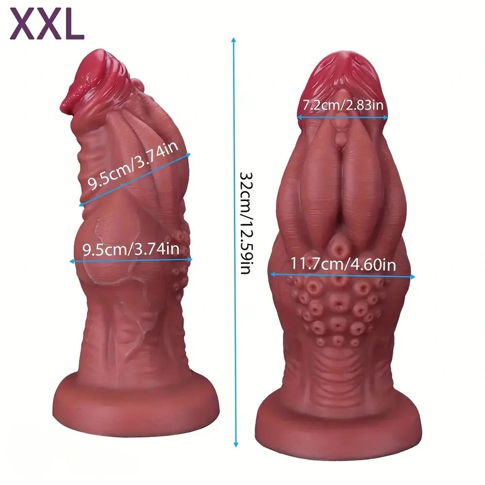 9.05in 9.44in 10.23in 11.61in 12.59in G-Spot Tentacle Knot Fantasy Dildo