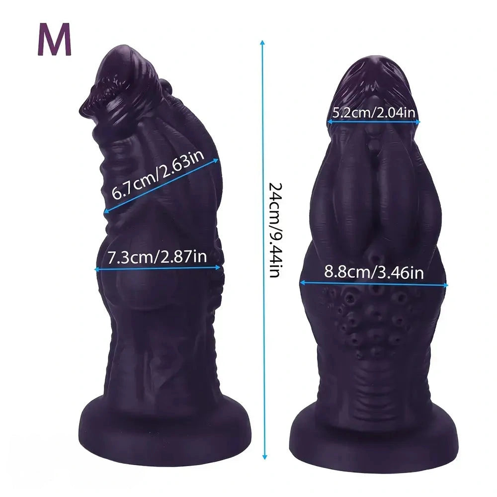 9.05in 9.44in 10.23in 11.61in 12.59in G-Spot Tentacle Knot Fantasy Dildo