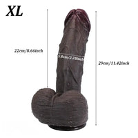 9.05in 9.84in 11.42in 12.6in Realistic Large Soft Silicone Penis Dildo
