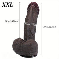 9.05in 9.84in 11.42in 12.6in Realistic Large Soft Silicone Penis Dildo