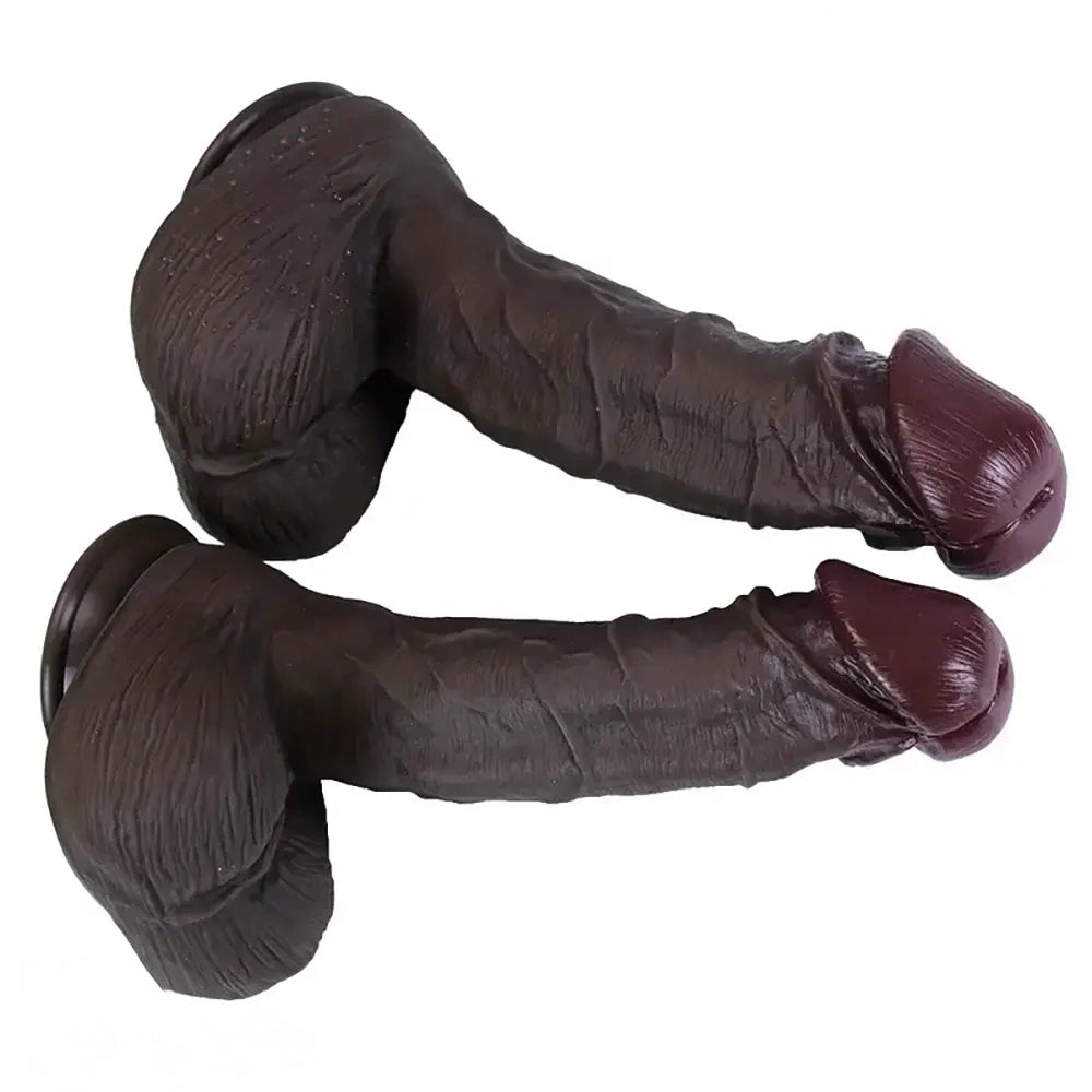9.05in 9.84in 11.42in 12.6in Realistic Large Soft Silicone Penis Dildo