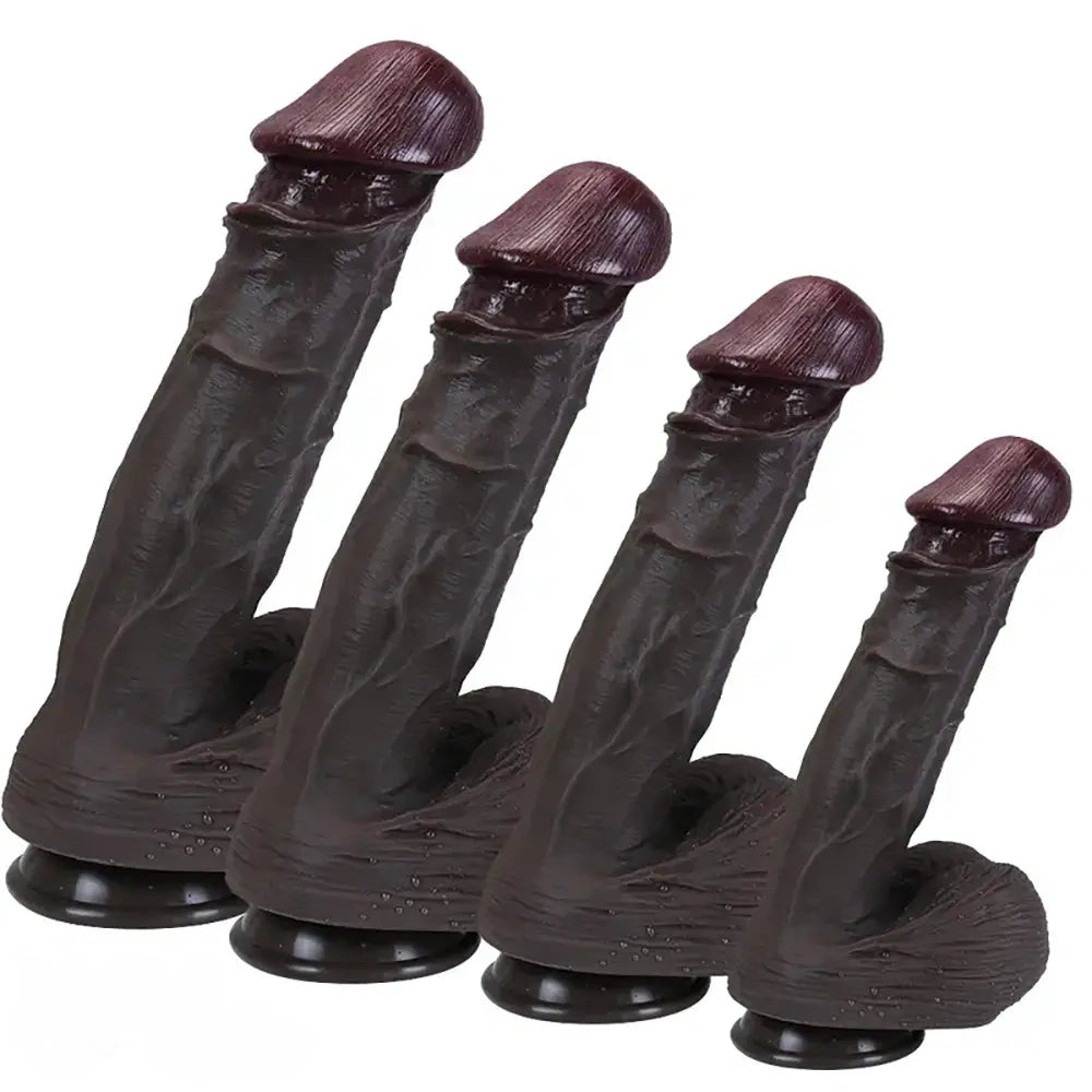 9.05in 9.84in 11.42in 12.6in Realistic Large Soft Silicone Penis Dildo
