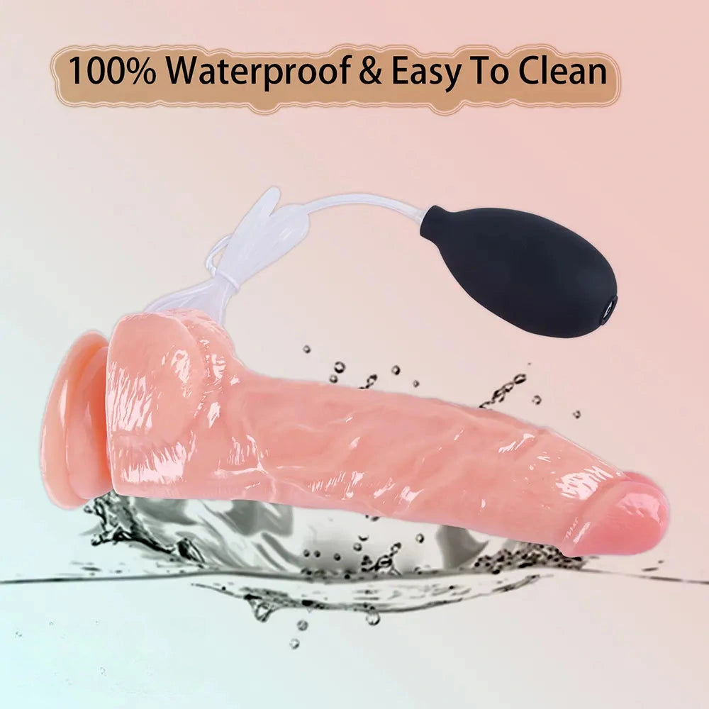 9.05in Big Skin Ejaculating Dildo Suction Cup Anal Sex Toy For Women