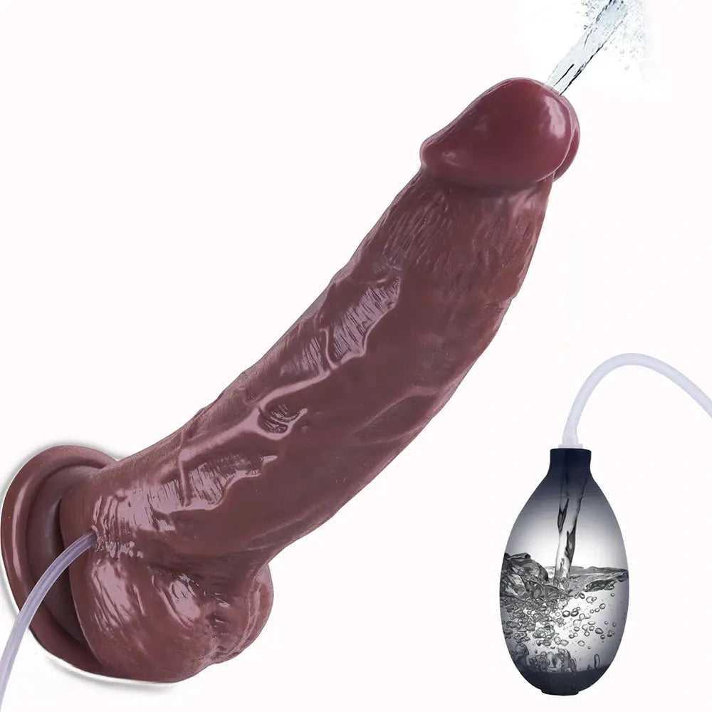 9.05in Big Skin Ejaculating Dildo Suction Cup Anal Sex Toy For Women