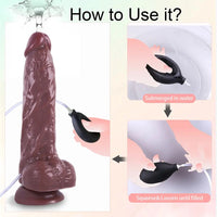 9.05in Big Skin Ejaculating Dildo Suction Cup Anal Sex Toy For Women