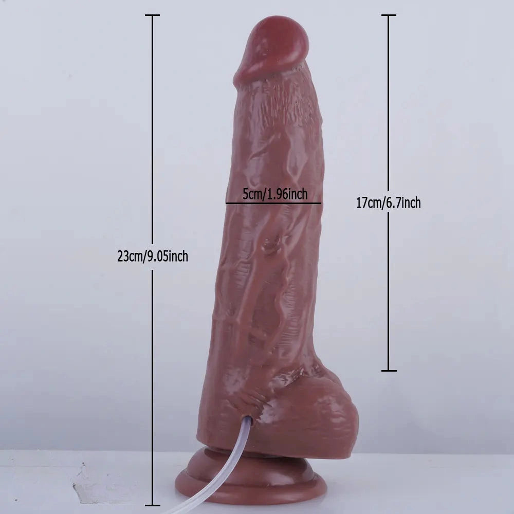 9.05in Big Skin Ejaculating Dildo Suction Cup Anal Sex Toy For Women