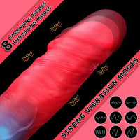 9.05in Big Smart Heating Thrusting Vibrating Remote Control Dildo